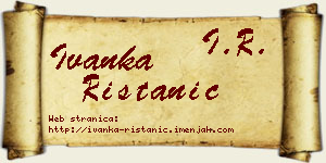 Ivanka Ristanić vizit kartica